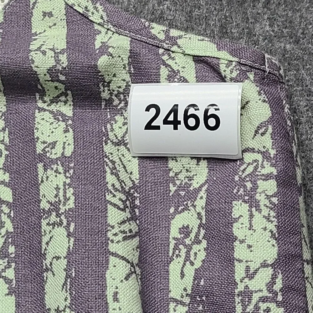 RVCA Dress Womens Medium Purple Green Striped‎ Mesh Tank Button Down Boho India
